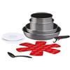Tefal Ingenio Easy Cook & Clean - Batteria da Cucina 10 Pezzi, Manico Rimovibile, Rivestimento Antiadesivo, Tutti I Fuochi (eccetto Induzione). Prodotto in Francia