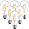 ANWIO Lampadine di Filamento a LED Attacco E27,4W Equivalente a 40W, 470Lumen,Luce Bianca Calda 2700K,Forma ST64 Edison Vintage,Consumo Basso,Risparmio Energetico,Non Dimmerabile - Pacco da 6 Unità