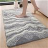DEXI Tappeto Bagno Antiscivolo 60 x 110 cm, Tappetino Doccia Super Assorbente in Microfibra Morbido, Lavabile in Lavatrice, Design Moderni per Bagno, Cucina o Lavandino, Grigio