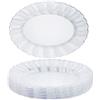 MATANA 10 Vassoi da Portata Ovali in Plastica Trasparenti per Finger Food, Aperitivo - 30x23cm - Buffet, Matrimoni, Compleanni, Feste - Resistenti e Riutilizzabili