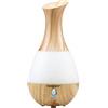 Beper 70.405 Diffusore di essenze a ultrasuoni, Luci LED a 7 colori intercambiabili, Serbatoio 235 ml, Silenzioso e Design Innovativo, Cavo e adattatore incluso, Bianco Ed Effetto Legno,