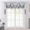 TOPLUXE Mantovana a Cascata per Finestre, Mantovana Floreale con Nappe, Tenda Corta Jacquard per Camera da Letto Soggiorno Cucina 1 Pezzo (Larghezza 200cm, Grigio Blu)