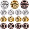 SOFPLATE 1 scatola 150 pezzi Argento Perline Rondelle Europee con Foro Grande Argento Sfuso Bronzo Antico Lega Tibetana Colonna Barile Tubo Perline con Ciondoli per Braccialetti Orecchini Collane Crea