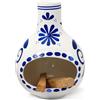 BEYLAB Porta incenso in porcellana blu e bianca scultura argilla alla salvia porta Palo Santo ceramica per coni di ciotola incenso, macchia, bruciatore