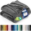 Utopia Bedding Plaid Coperta Pile di Flanella [259x228 cm, Grigio] | Pled Divano, Coperta Morbida per Letto Matrimoniale, Calda e Accogliente, Ideale per Letto, Divano e Poltrona