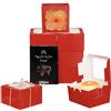 Gcardist Rosso Contenitori da Pasticceria con Finestra 15 Pezzi 10x10x6,3cm Mini Biscotti Macaron Piccole Scatole per Donut Pasticcini (4x4x2,5 pollici)