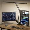 SKYLEO Lampada da Scrivania LED, Doppia Testa -Telecomando, 2400 LM, 24W, 5 Modi di Temperatura, Dimmerabile -Temp & Mem, Facile Installare - Per Ufficio, Letture - Nero