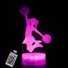 INTUPGD Regalo de Cheerleader per Bambini, Lampade 3D Illusione Ottica Luce Notturna con 16 Cambi di Colore e Telecomando 3D Lampada per Ragazza, Ragazzo (Cheerleader)
