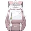 FUNSEED Zaino per donne e uomini, borsa a tracolla leggera in tessuto Oxford di grande capacità, per viaggi, Rosa, Large, Moda