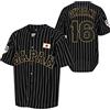 BRFOX Ohtani 16 # maglia da baseball cucita Giappone bianca nera gessata camicie (nero, L)