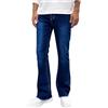 OBiQuzz Jeans da uomo - Bootcut - Jeans da uomo in denim, pantaloni elasticizzati Hip Hop, pantaloni da jogging Eenager Ragazzi Streetwear Loose Fit Boyfriend-Jeans Y2K Pantaloni sportivi classici, Blu, M