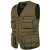 Oralidera Gilet da Pesca Uomo Gilet Multitasca Fotografi Caccia Giubbini Giacca Senza Maniche da Lavoro Gilet da Safari Viaggio, Marrone, L
