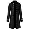 LZPCarra Steampunk - Cappotto da uomo, vintage, stile steampunk, con frack, gotico, smocking, uniforme, cosplay, giacca medievale, smoking vittoriano, rinascimentale, A00 nero, L