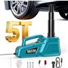 SEESII Cric idraulico per auto: 5 tonnellate 12V Cric Elettrico con telecomando e luce LED, portata di sollevamento di 15,5-45 cm per cambio gomme auto/SUV/camion e riparazione in garage