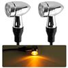 evermotor Cromato CNC 12V 2 Pezzi Mini Indicatori LED Moto E32, Frecce Moto Guscio in Alluminio Bullet con Bella Finitura di Superficie, Impermeabile IP67, Omologato E, Ambra