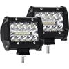 Kraumi Faro da Lavoro 12V, 4'' Cree Fari Led 120W 9,500lm Fari di Profondità Impermeabile IP67 Luci di Lavoro Fuoristrada per Moto Auto ATV SUV Trattore, 24 LEDS, 6500K, (2 PCS)