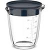 Mepal - Misurino in vetro con coperchio Chef it - Scala incisa di facile lettura - Adatto al forno e al microonde (senza coperchio) - Vetro di alta qualità - 500 ml - Navy