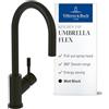 Villeroy & Boch Umbrella Flex Rubinetto da cucina ad alta pressione rubinetto da cucina con doccetta estraibile e girevole a 360°, rubinetto per lavello a risparmio idrico, altezza becco 220mm, nero
