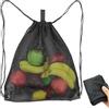 DNDGDLUA Borsa a Rete Con Coulisse - Sacca da Spiaggia, Palestra, Zaino Impilabile, Sportiva per Uomini, Donne, Ragazzi - Nuoto, Immersioni, Viaggi, Calcio - Nero