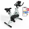 DeerRun Ciclette Professionale, Cyclette da Casa a Resistenza Magnetica Regolabile, Bicicletta per Casa con App per Monitoraggio Dati, Spin Bike 136kg di Capacità di Peso
