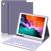 WINCHKING Tastiera per iPad 9 Generazione, Custodia con Tastiera per iPad 9 10.2, Cover Bluetooth Magnetica Retroilluminata Staccabile Keyboard per ipad 9/8/7 Generazione 10.2 / Air 3, Viola lavanda