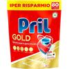 Pril Tabs Gold 12 Azioni, Detersivo per Lavastoviglie, Pulisce a Fondo Anche i Residui Ostinati, Confezione da 80 Tabs - 1520 g