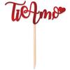 PARTYLANDIA Cake Topper, Decorazione Torta, Picks, Festa, San Valentino, Amore, Celebrazione (Ti Amo)