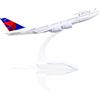 QIYUMOKE 1/400 747 Modellino di aereo in metallo pressofuso con supporto Delta Airlines Airlines-Boeing 747 in lega di aereo per gli appassionati di aviazione come regalo