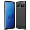 Generico LFstore-IT COVER CARBON LOOK compatibile con SAMSUNG GALAXY S10 - CUSTODIA SILICONE NERO