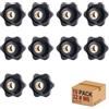 Mythosurge dado di serraggio a stella 10 pezzi M8 × 32 MM filettatura interna manopola di serraggio dadi zigrinati dado di serraggio foro passante testa a stella per macchina utensile, macchina