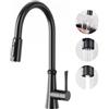 Aktines Rubinetto Lavello Cucina 3 vie con Doccetta Estraibile per I Sistemi Osmosi Filtro L'acqua Potabile Acqua, 2 in 1 Miscelatore Monoleva Monocomando per Depuratore, Acciaio Inox nero