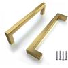 BOZONLI Maniglie per Mobili da Cucina in Acciaio Inox - 2 pezzi Maniglie per Ante Armadio, Cassetti, Mobili Camera da Letto, Distanza Fori 192mm (Oro)