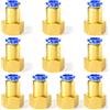 ERGAOBOY 10 pezzi 8 mm diametro esterno tubo x 1/4 BSP femmina dritto per collegare pneumatico raccordi (PCF8-02)