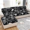 ZCXRYFL Copriseduta Divano Elasticizzato 4 3 2 1 Posto,Fodere Copri Cuscini Sedile Divano Universale,Spandex Copri Schienale/Sedile per Divano con Penisola(3 Seater Seat Cover- L: 150-190cm,Black 2)