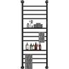 ESOP Scaldasalviette Elettrico a Parete, 200W 1300 * 500mm Termoarredo Elettrico con 2 Livelli Ripiani, Riscaldatore Portasciugamani con Temporizzatori e Termostati(40-60℃) da Bagno, Nero