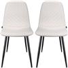 WAFTING Set di 2 sedie da pranzo con design a strisce diagonali in lino e struttura in metallo, adatte per sala da pranzo, soggiorno, cucina, camera da letto e sale ricevimenti, beige