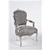 Way Home Store Poltrona BAROCCO Luis Silver e Grigio 63 x 65 x 94 cm CON GEMME