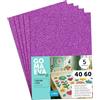 m-office Fogli di Gomma Eva Colorata Glitterata, Gomma Crepla per Scrapbooking, Scuola, Cartoncini Creativi, Lavoretti, Torte Scenografiche, Scuola o Progetti Artistici 40x60cm m-office (Lilla, 5uds)