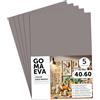 m-office Fogli di Gomma Eva Colorata, Gomma Crepla per Scrapbooking, Scuola, Cartoncini Creativi, Lavoretti, Torte Scenografiche, Scuola o Progetti Artistici 40x60cm (Grigio, 5 uds)
