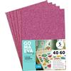 m-office Fogli di Gomma Eva Colorata Glitterata, Gomma Crepla per Scrapbooking, Scuola, Cartoncini Creativi, Lavoretti, Torte Scenografiche, Scuola o Progetti Artistici 40x60cm (Magenta, 5uds)