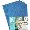 m-office Fogli di Gomma Eva Colorata Glitterata, Gomma Crepla per Scrapbooking, Scuola, Cartoncini Creativi, Lavoretti, Torte Scenografiche, Scuola o Progetti Artistici 40x60cm (Blu, 5uds)