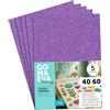 m-office Fogli di Gomma Eva Colorata Glitterata, Gomma Crepla per Scrapbooking, Scuola, Cartoncini Creativi, Lavoretti, Torte Scenografiche, Scuola o Progetti Artistici 40x60cm (Viola, 5uds)