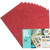 m-office Fogli di Gomma Eva Colorata Glitterata, Gomma Crepla per Scrapbooking, Scuola, Cartoncini Creativi, Lavoretti, Torte Scenografiche, Scuola o Progetti Artistici 40x60cm (Rosso, 20uds)