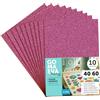 m-office Fogli di Gomma Eva Colorata Glitterata, Gomma Crepla per Scrapbooking, Scuola, Cartoncini Creativi, Lavoretti, Torte Scenografiche, Scuola o Progetti Artistici 40x60cm (Magenta, 10uds)