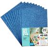 m-office Fogli di Gomma Eva Colorata Glitterata, Gomma Crepla per Scrapbooking, Scuola, Cartoncini Creativi, Lavoretti, Torte Scenografiche, Scuola o Progetti Artistici 40x60cm (Blu, 20uds)