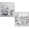 DRW Pala in Legno con vasche e Dipinto a Mano in Bianco e Grigio, Medidas: 30x2x30cm