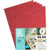 m-office Fogli di Gomma Eva Colorata Glitterata, Gomma Crepla per Scrapbooking, Scuola, Cartoncini Creativi, Lavoretti, Torte Scenografiche, Scuola o Progetti Artistici 40x60cm (Rosso, 5uds)