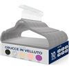 SereneLife Grucce Appendiabiti Antiscivolo in Velluto, 10 Stampelle Armadio, Set di Grucce Resistenti con Gancio Ruotabile a 360 Gradi, Appendiabiti per Felpe, Abbigliamento Bambino