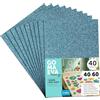 m-office Fogli di Gomma Eva Colorata Glitterata, Gomma Crepla per Scrapbooking, Scuola, Cartoncini Creativi, Lavoretti, Torte Scenografiche, Scuola o Progetti Artistici 40x60cm (Azzurro cielo, 40uds)