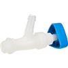 Hünersdorff | Valvola ad angolo, per tanica con filettatura larga 22 mm | Connettore per beccucci da 13 mm o 1/2 | naturale/blu